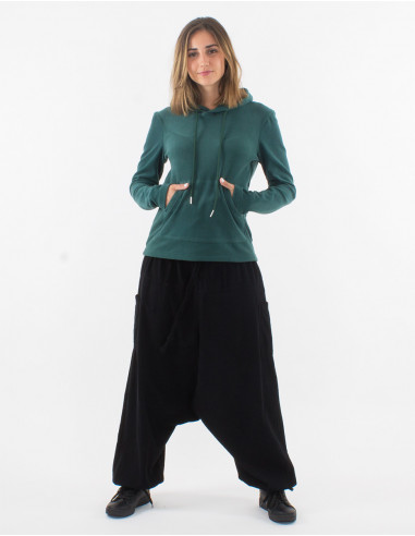 Pull maille 95% Polyester 5% Elasthanne à capuche