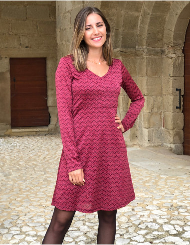 Robe courte doublée imprimé Géo