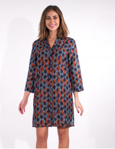 3/4 sleeves leaves printed...