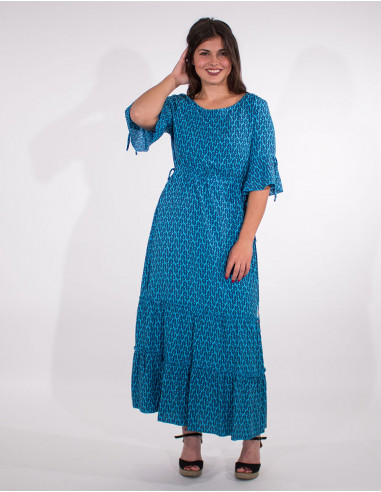 Robe Longue Viscose Manches Courtes