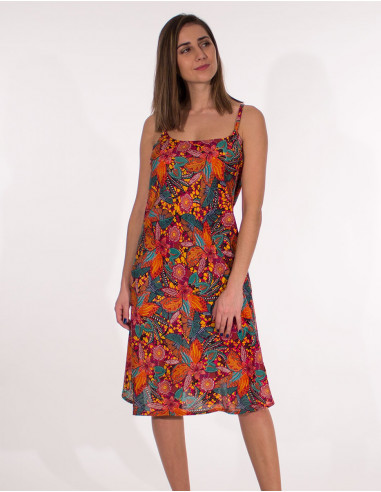 Robe Viscose Bretelles Imprime Tindaya