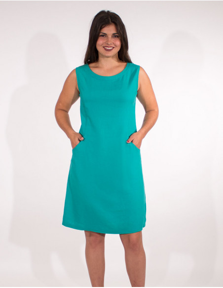 Dress 54% linen 46% viscose sleeveless