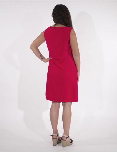 Robe 54% Lin 46% Viscose Sans Manches