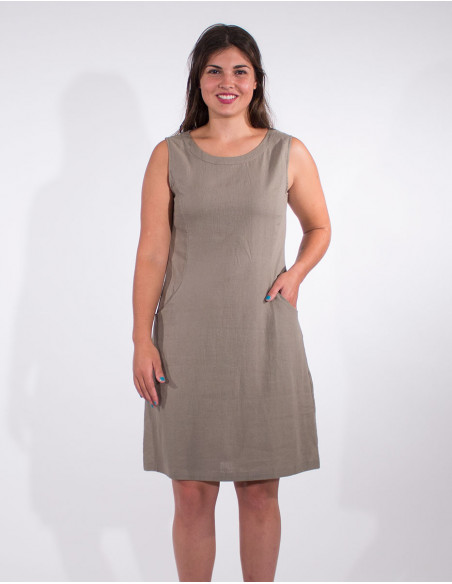 Dress 54% linen 46% viscose sleeveless