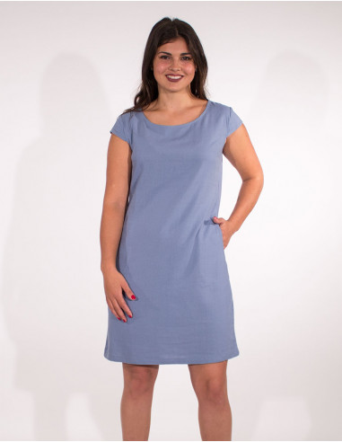 Robe 54% Lin 46% Viscose Petites Manches