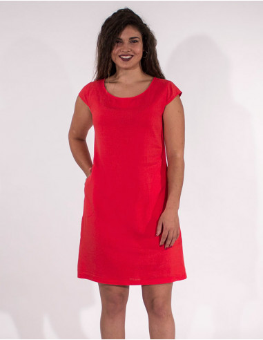 Robe 54% Lin 46% Viscose Petites Manches