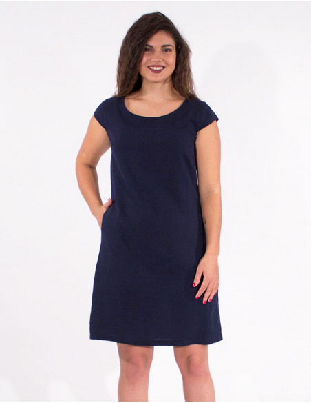 Dress 54% linen 46% viscose small sleevess