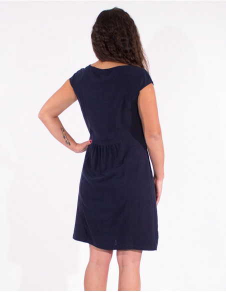 Robe 54% Lin 46% Viscose Petites Manches