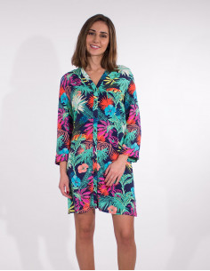 Vegetal print 3/4 sleeves...