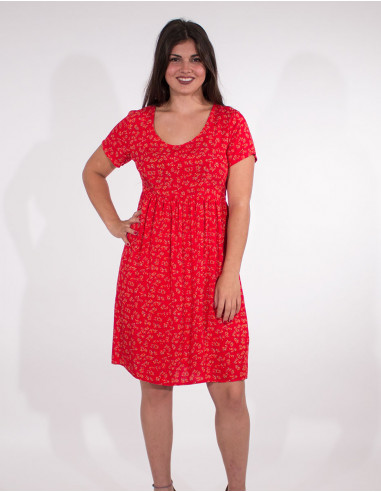 Robe Viscose Manches Courtes Imprime Ecl