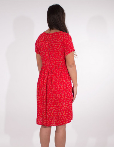 Short sleevesd viscose dress eclat print