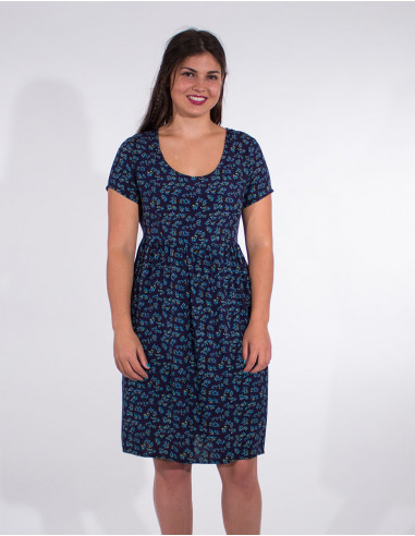 Robe Viscose Manches Courtes Imprime Ecl