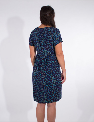 Short sleevesd viscose dress eclat print