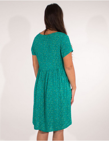 Short sleevesd viscose dress eclat print