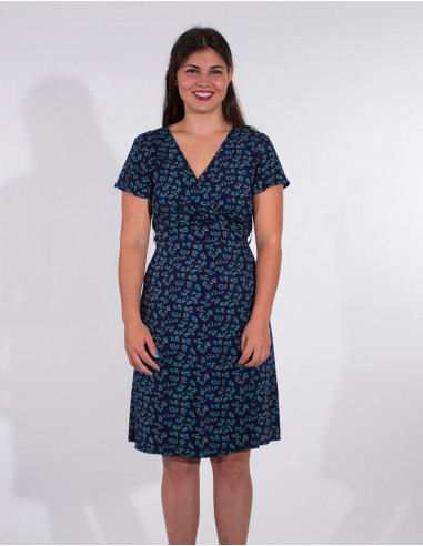 Robe Viscose Manches Courtes Portefeuill