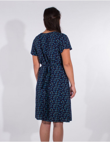 Robe Viscose Manches Courtes Portefeuill