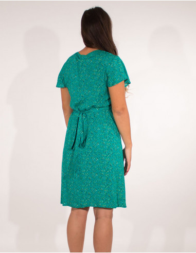 Robe Viscose Manches Courtes Portefeuill