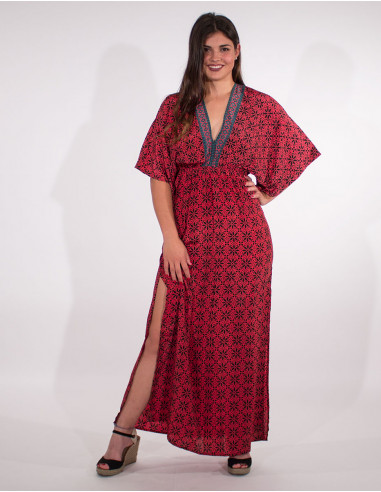 Robe Longue Polyester Kimono Sari Imprim