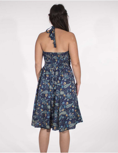 Robe Courte Polyester Dos Nu Sari