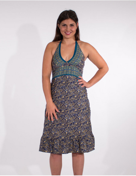 Robe Courte Polyester Dos Nu Sari