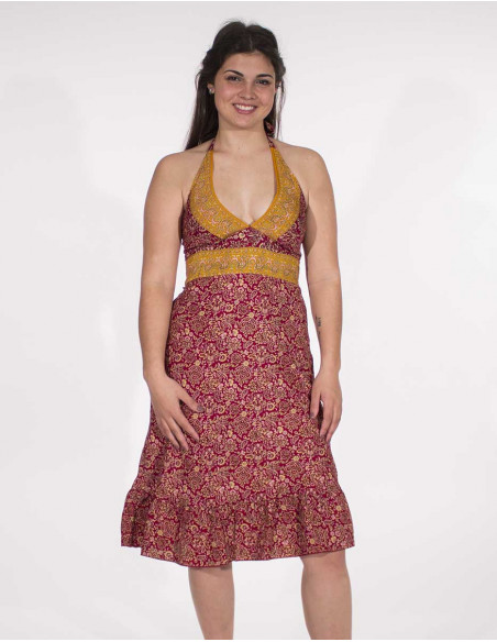 Robe Courte Polyester Dos Nu Sari