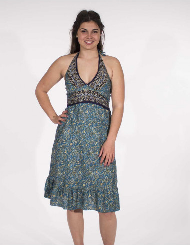 Robe Courte Polyester Dos Nu Sari