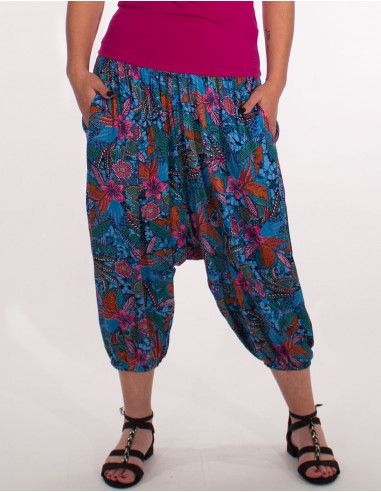 Tindaya printed 3/4 viscose harem pants