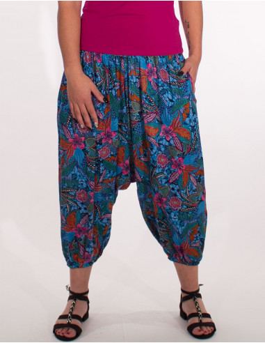 Tindaya printed 3/4 viscose harem pants