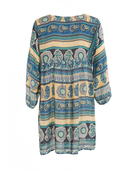 3/4 Sleeve Viscose Tunic Indi Print