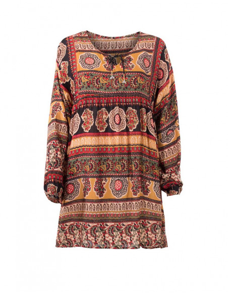 3/4 Sleeve Viscose Tunic Indi Print