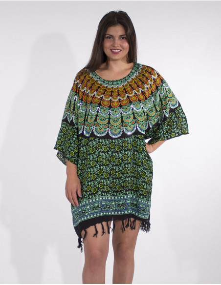 Tunique Viscose Franges Mandala Indo