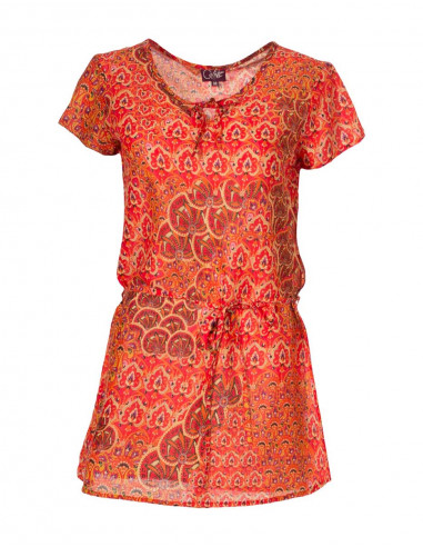 Tunique Coton Manches Courtes Imprime Fu