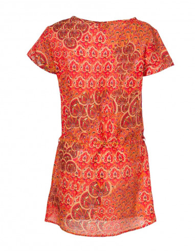 Cotton voile tunic with funny print