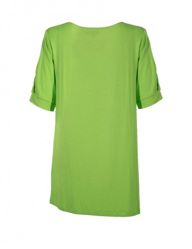 Knitted 95% rayon 5% spandex tunic with short sleeves