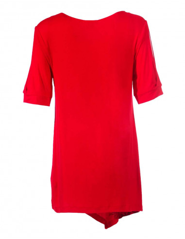 Knitted 95% rayon 5% spandex tunic with short sleeves