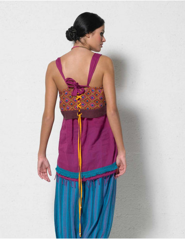 Tunique cotton voile franges