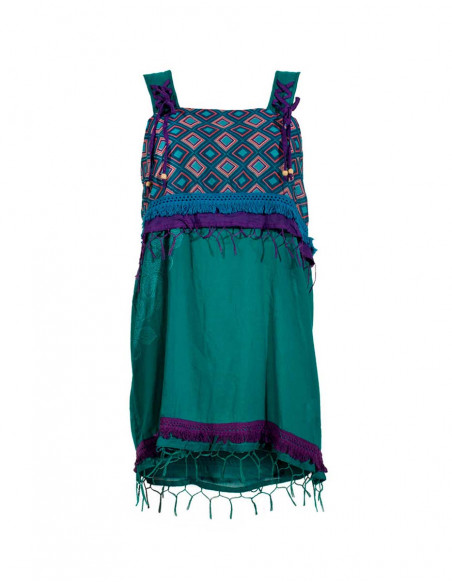 Tunique cotton voile franges