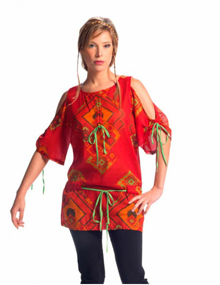 3/4 sleeve cotton tunic