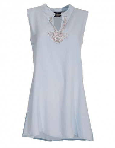 Embroidered viscose tunic