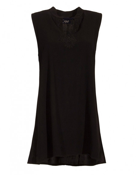 Embroidered viscose tunic