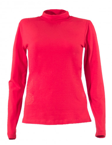 Tee shirt femme uni col montant