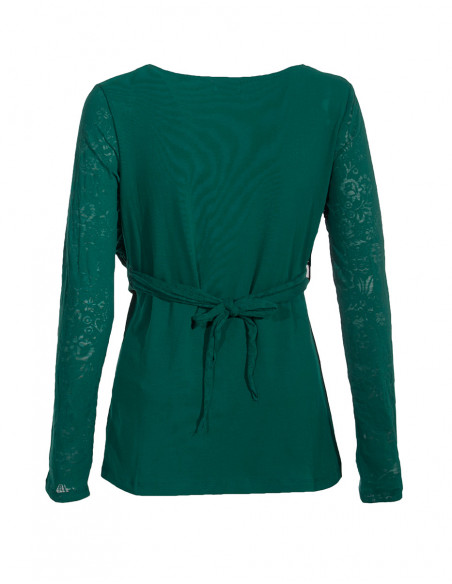 97% Cotton 3% Elastane wrap-over tee shirt