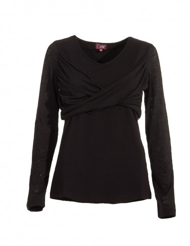 97% Cotton 3% Elastane wrap-over tee shirt