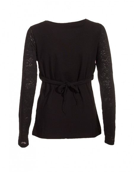 97% Cotton 3% Elastane wrap-over tee shirt