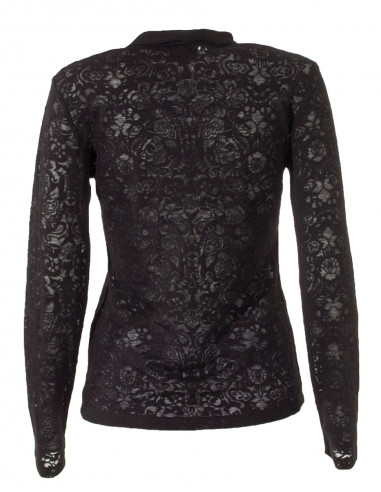 Tee shirt femme dévoré col montant