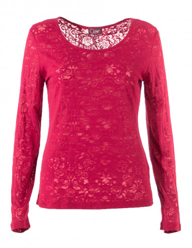 Tee shirt femme dévoré col rond