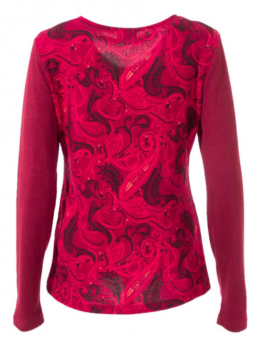 Tee shirt femme col V manches longues