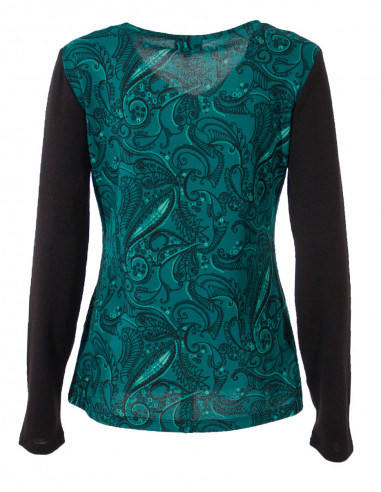 Tee shirt femme col V manches longues