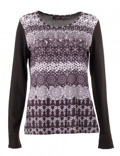 Tee shirt femme imprimé manches unies 2