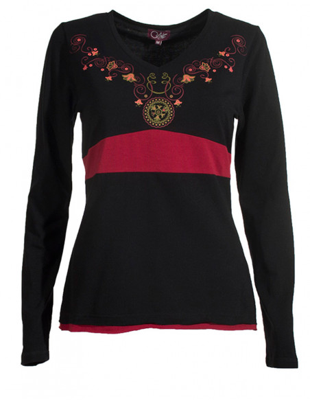 Tee shirt manches longues col V